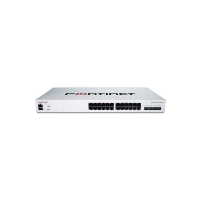 Fortinet, Switch FS-424E, 24 porte RJ45 GE, 4 uplink SFP+ 10 GE