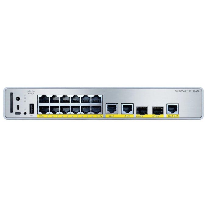 Cisco, Switch di rete, Gestito, Gigabit Ethernet, 15 porte RJ-45, PoE, C9200CX-12T-2X2G-E