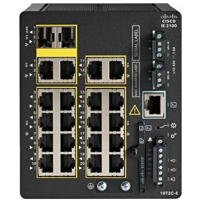 Cisco, Switch Gestito L2-L3, Gigabit Ethernet, 18 porte RJ-45, 2 moduli SFP, Nero