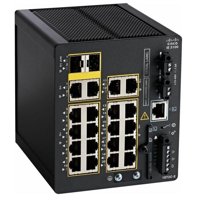 Cisco, Switch Gestito L2-L3, Gigabit Ethernet, 18 porte RJ-45, 2 moduli SFP, Nero