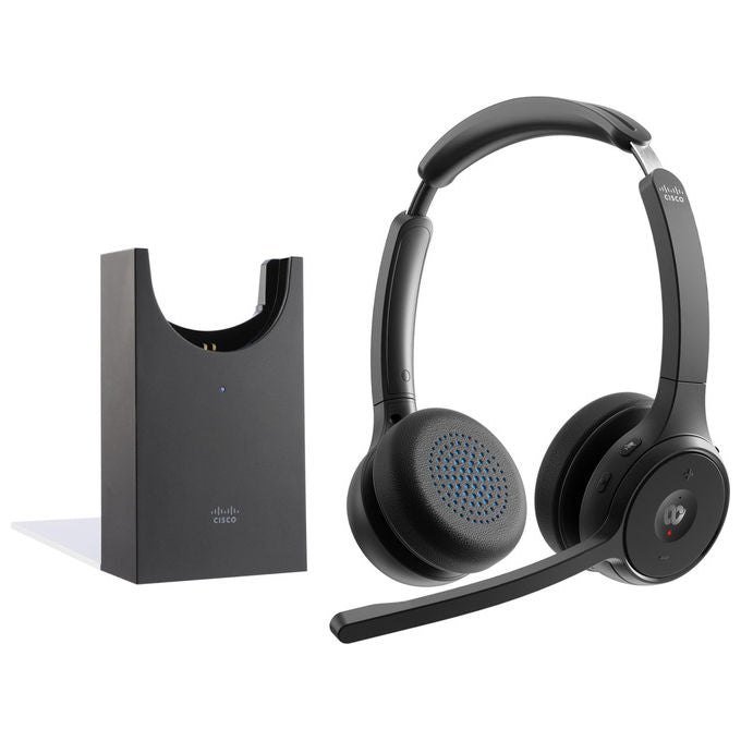 Cisco, Cuffie Wireless On-Ear Bluetooth, HS-WL-722-BUNAS-C, Nero, con Base di Ricarica