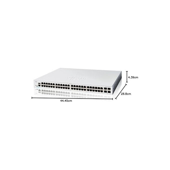 Cisco, Catalyst 1200-48T-4G, Switch Gestito, L2-L3, 48 Porte Gigabit Ethernet