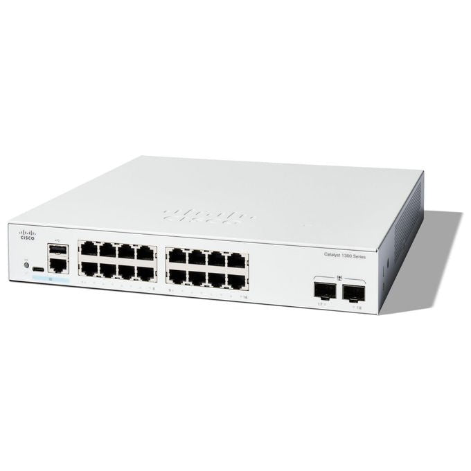 Cisco, Switch 1300-16T-2G, Gestito, 16 Porte GE, 2x1GE SFP, Protezione a Vita Limitata