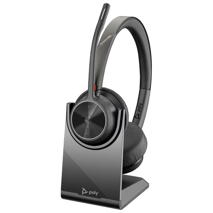 Hp Poly Voyager 4320-M, Cuffie Wireless, Certificate Microsoft Teams, Con Base di Ricarica