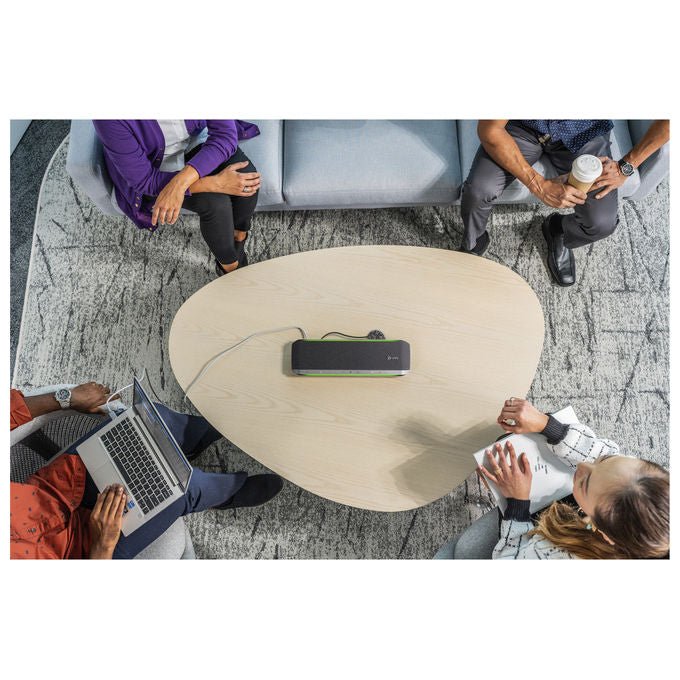 Hp Poly, Vivavoce, Sync 60, Argento e Nero, USB-Bluetooth, Microfono Bidirezionale, Cancellazione dell'Eco