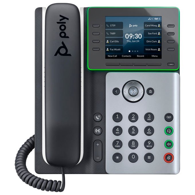 Hp Poly, Telefono IP Edge E350, PoE, Display LCD 3.5'', Gigabit Ethernet, Nero - Yeppon