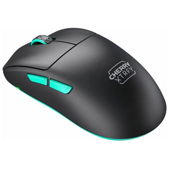 Cherry Xtrfy, Mouse Wireless, Gaming Ottico, 26000 DPI, Nero e Turchese