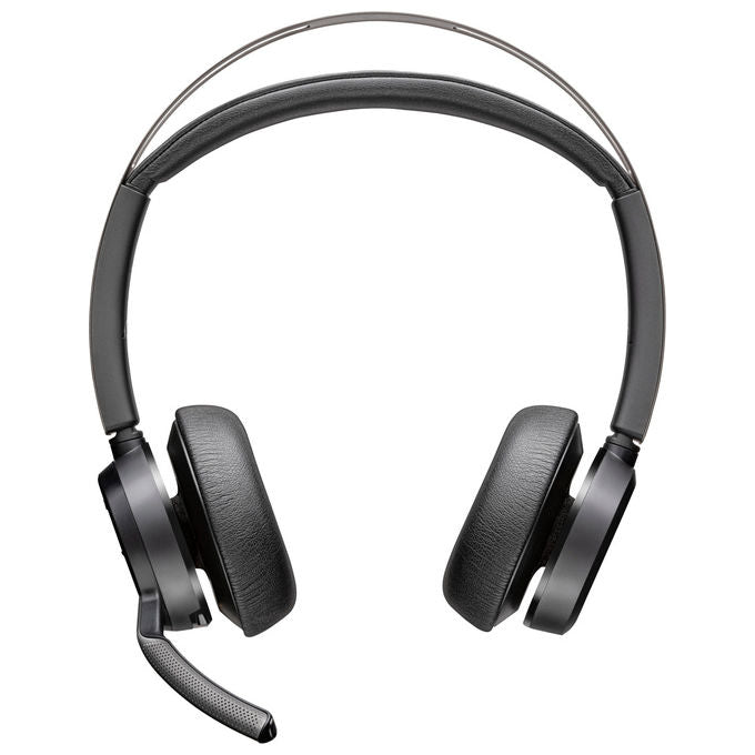 HP Poly Voyager Focus 2, Cuffie Wireless, Bluetooth, Nero, con Adattatore USB-C-A