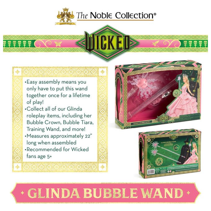 The Noble Collection, Bacchetta Bolle Glinda Wicked, Replica 56cm