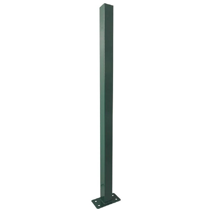Vigor, Paletto Quadro con Piastra, 50x50 mm, Altezza 130 cm, Verde