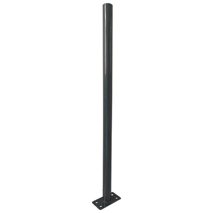 Vigor, Paletto Tondo con Piastra, Plasticato antracite RAL-7016, Diametro 48 mm, Altezza 180 cm