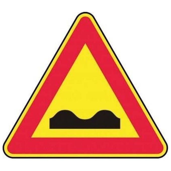 Cartello Stradale Triangolare, Strada Deformata FIG.389, Lato 90 cm, Segnaletica Stradale