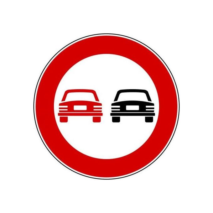 Vigor, Segnale Stradale Divieto di Sorpasso Fig. 48, Diametro 60 cm, Lamiera Classe I