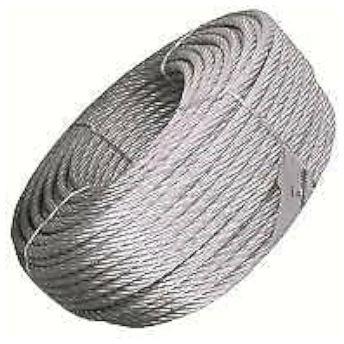 Generica, Fune in acciaio zincato, Diametro 4 mm, Lunghezza 25 mt, Carico 450 kg