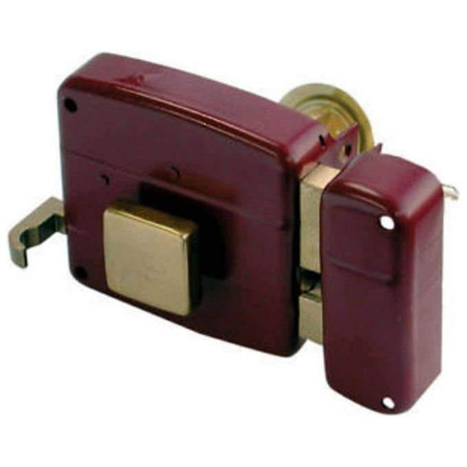 Cisa, Serratura da Applicare a Cilindro per Portoncino, Entrata 70 mm, Rosso Amaranto, Mano Destra