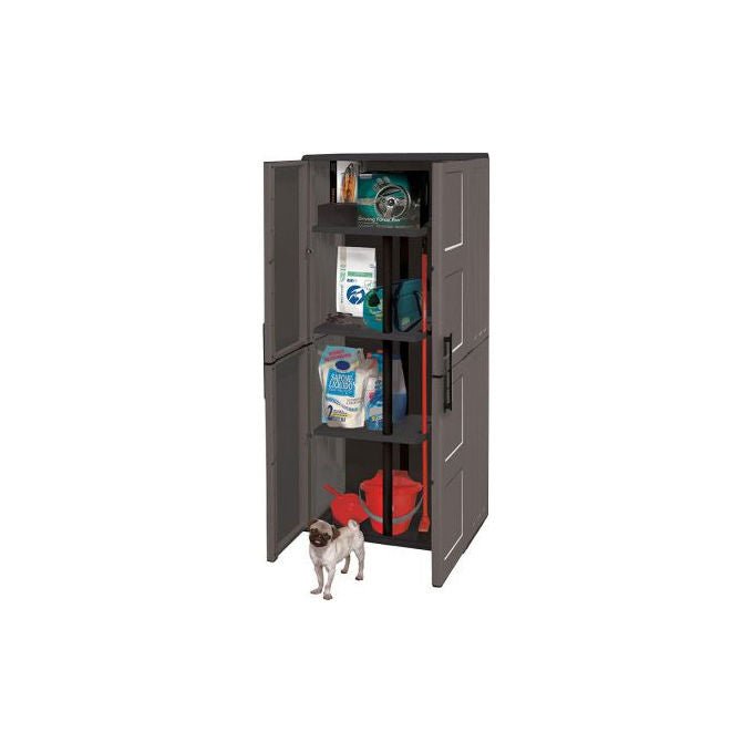 Art Plast, Armadio Portascope Free, 68x37x169 cm, In Polipropilene, Grigio, Con 3 Ripiani