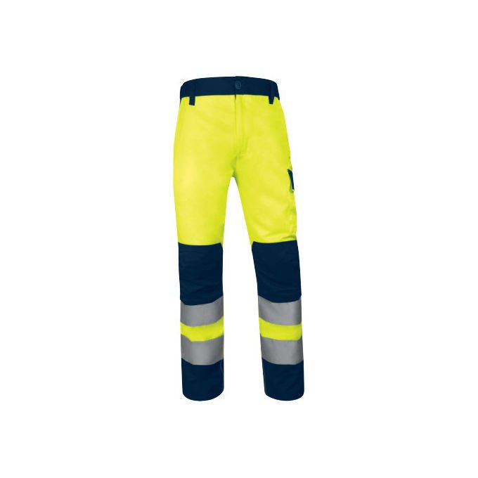 Delta Plus, Pantaloni da Lavoro Alta Visibilita' Classe 1, Unisex, con Zip, Multitasche