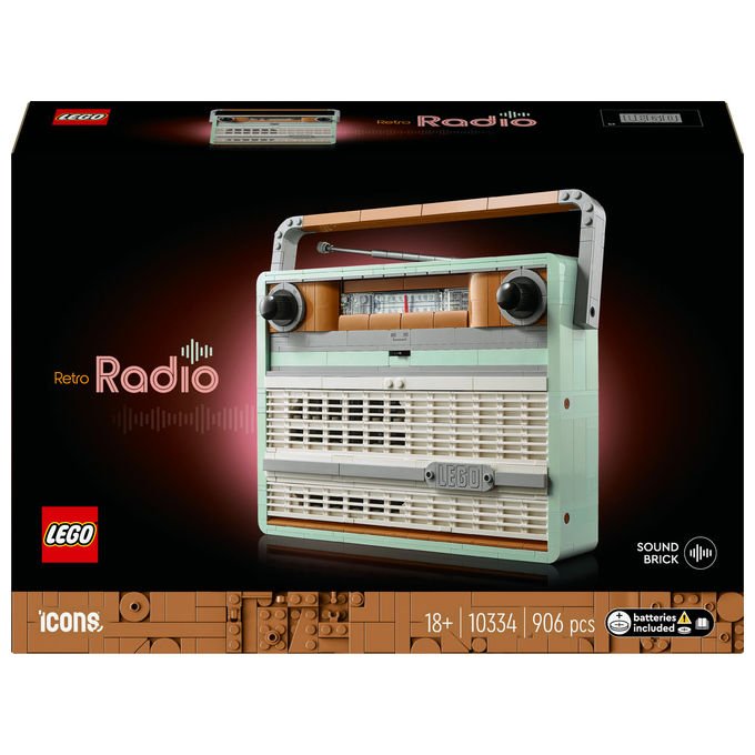 Lego, Radio Vintage, ICONS, Replica Anni '70, 906 Pezzi, 10334