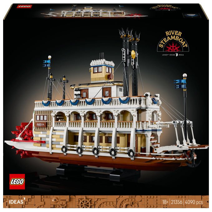 Lego, Battello a Vapore Fluviale Ideas, Modello da Costruzione, 4090 Pezzi, 21356