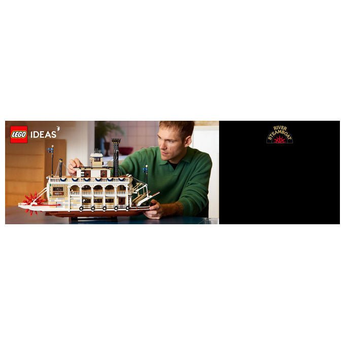 Lego, Battello a Vapore Fluviale Ideas, Modello da Costruzione, 4090 Pezzi, 21356