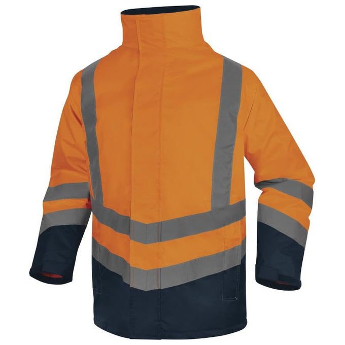 Deltaplus, Parka Alta Visibilita' 5 in 1, Arancione Navy, Impermeabile, Taglia XL - Yeppon