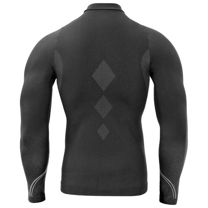 Worik, Maglia Manica Lunga Feel, Termoregolante, Antibatterico, Ottima per Sport e Lavoro, Nero-Antracite, L-XL