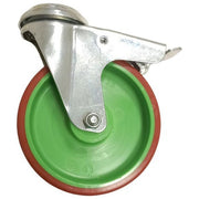 Facal Srl, Ruota con Freno, Verde Ral 6018, Diametro 125x35 mm
