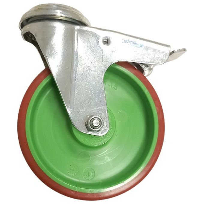 Facal Srl, Ruota con Freno, Verde Ral 6018, Diametro 125x35 mm