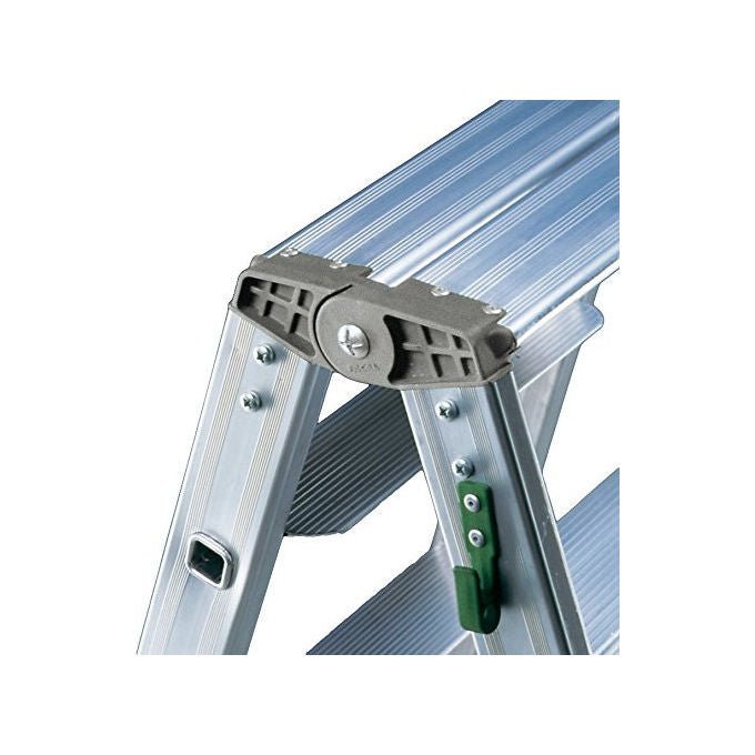 Facal, Scala doppia in alluminio 5 gradini con pianetto, Professionale, Altezza 130 cm