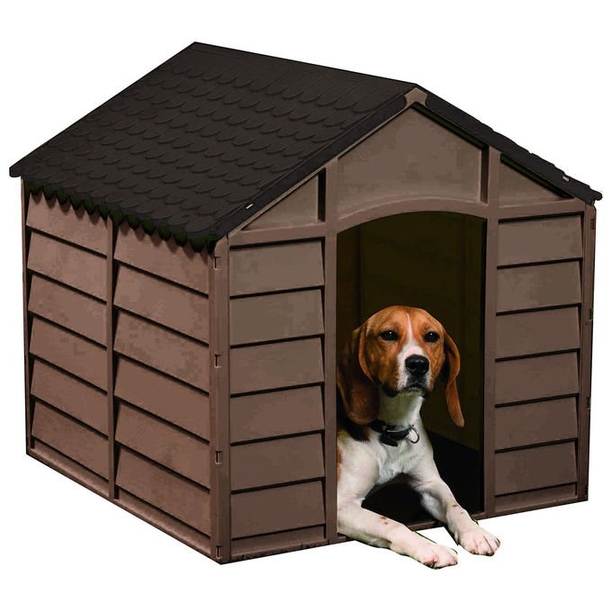 Vigor, Cuccia per Cani, in Polipropilene, 71x71x68 cm, Smontabile, Marrone Scuro-Moka