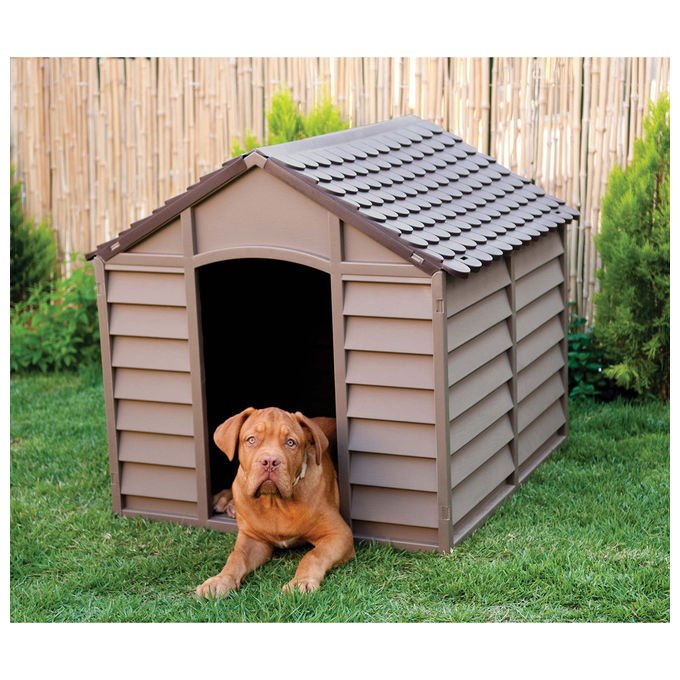 Vigor, Cuccia per Cani, in Polipropilene, 71x71x68 cm, Smontabile, Marrone Scuro-Moka