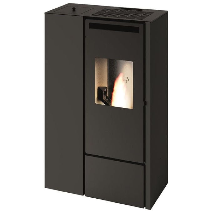 Punto Fuoco, Stufa pellet Clelia, 11 kW, Acciaio verniciato, Nero, Con telecomando