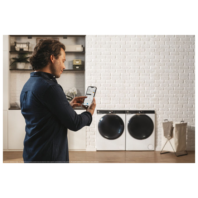 Hoover H7W 610MBC8-S H-Wash 700 Lavatrice Frontale 10 Kg 1600 rpm Classe A Wi-Fi Vapore Hygiene (85x60x57 cm) colore Bianco