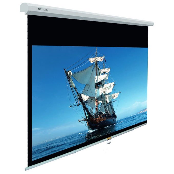 Instaal, Schermo proiettore manuale 16:9, 200x114 cm, telo bianco-nero