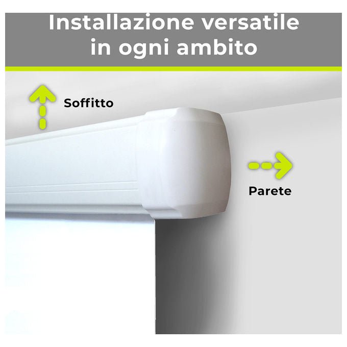 Gainup, Schermo Proiettore Manuale, 250x250cm, Telo Bianco con Retro Nero