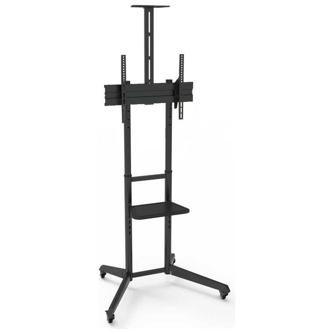 Napofix, Supporto TV Pavimento Mobile, 32-75 Pollici, Nero, Acciaio, Carrello Pro