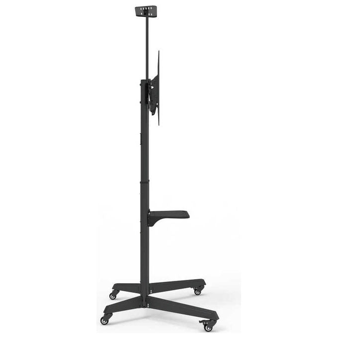 Napofix, Supporto TV Pavimento Mobile, 32-75 Pollici, Nero, Acciaio, Carrello Pro