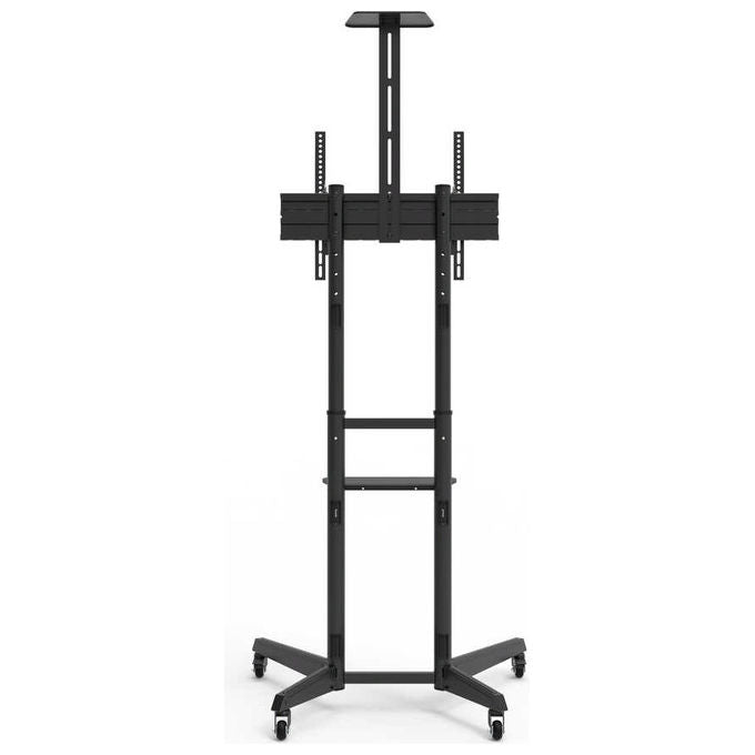 Napofix, Supporto TV Pavimento Mobile, 32-75 Pollici, Nero, Acciaio, Carrello Pro