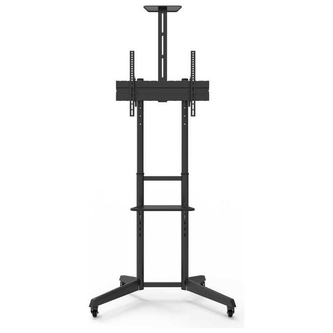 Napofix, Supporto TV Pavimento Mobile, 32-75 Pollici, Nero, Acciaio, Carrello Pro