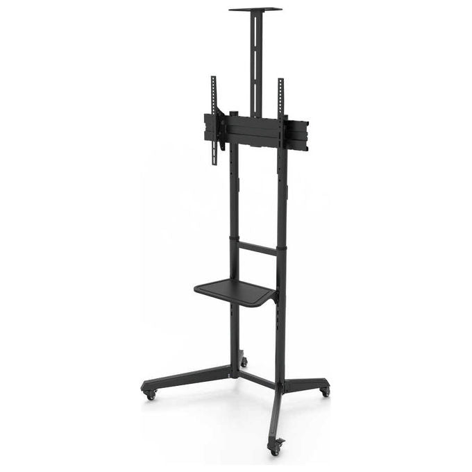Napofix, Supporto TV Pavimento Mobile, 32-75 Pollici, Nero, Acciaio, Carrello Pro