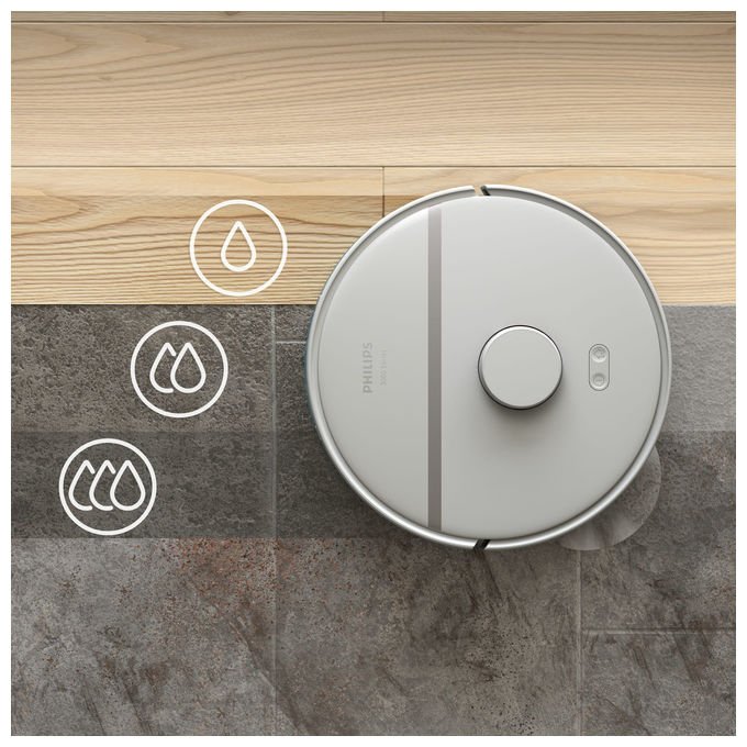 Philips, HomeRun 3000 Series Aqua XU3110-02, Robot Aspirapolvere e Lavapavimenti, Grigio-Metallico