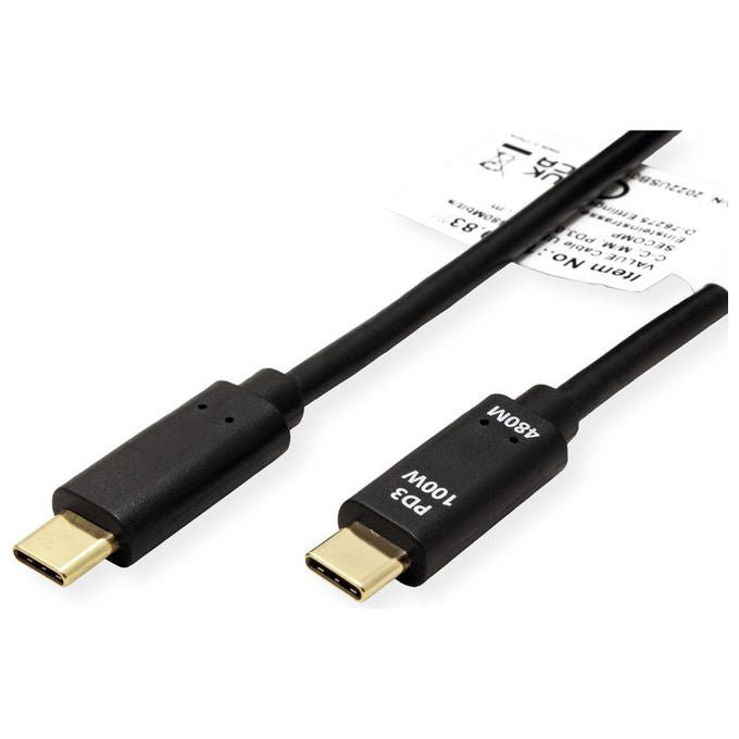 Value, Cavo USB 2.0, USB-C, 3 m, Nero