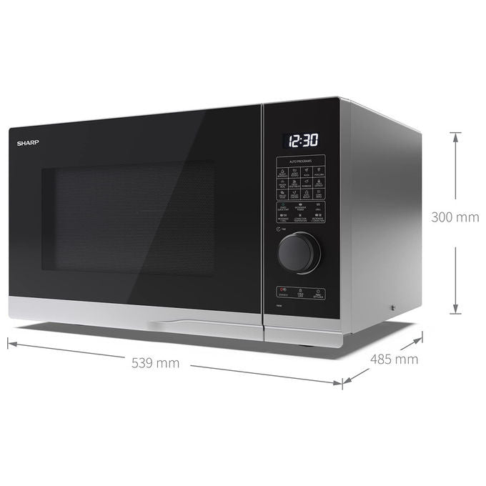 Sharp, Forno a Microonde con Convezione, 28L, 900W, Argentato, YC-PC284AE-S
