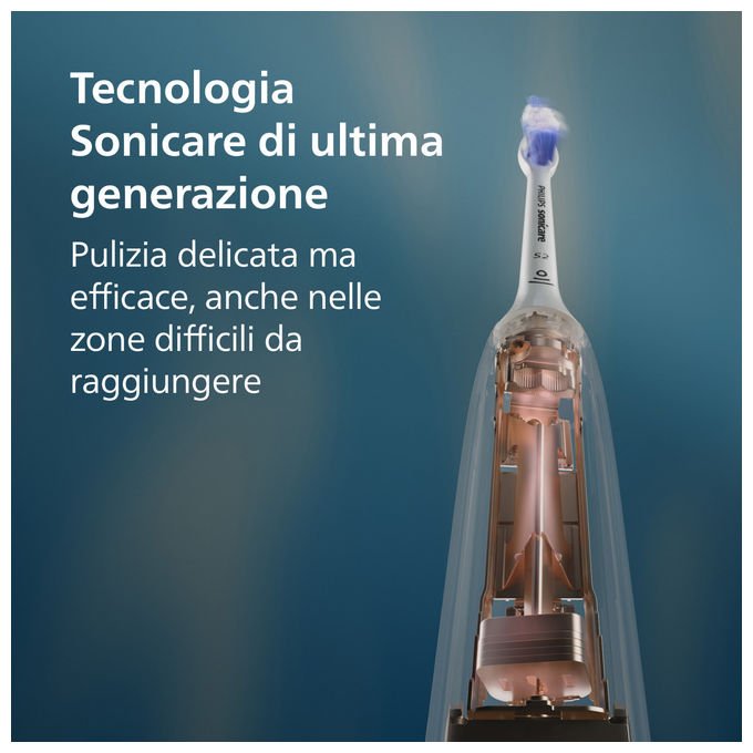 Philips, Spazzolino Elettrico Sonico, 3 Modalita', 3 Intensita', Set Bianco e Nero con Custodia, HX7419-01