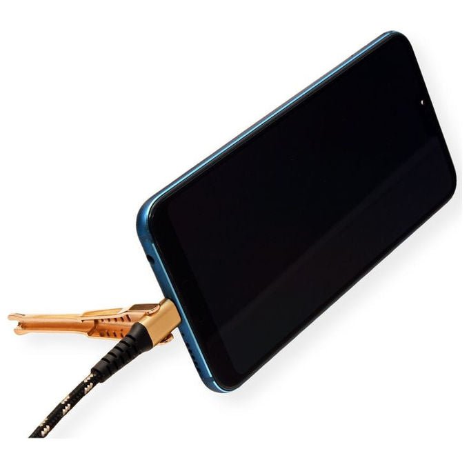 Roline, Cavo USB 2.0, 1 m, USB A a USB C, Nero e Oro