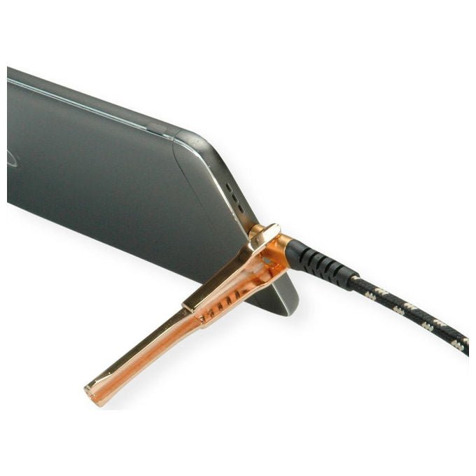 Roline, Cavo USB 2.0, 1 m, USB A a USB C, Nero e Oro