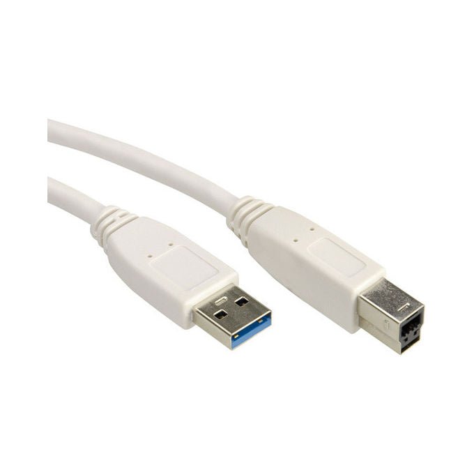 Value, Cavo USB 3.2 Gen 1, A-B, M-M, 0.8 m, Schermato, Bianco