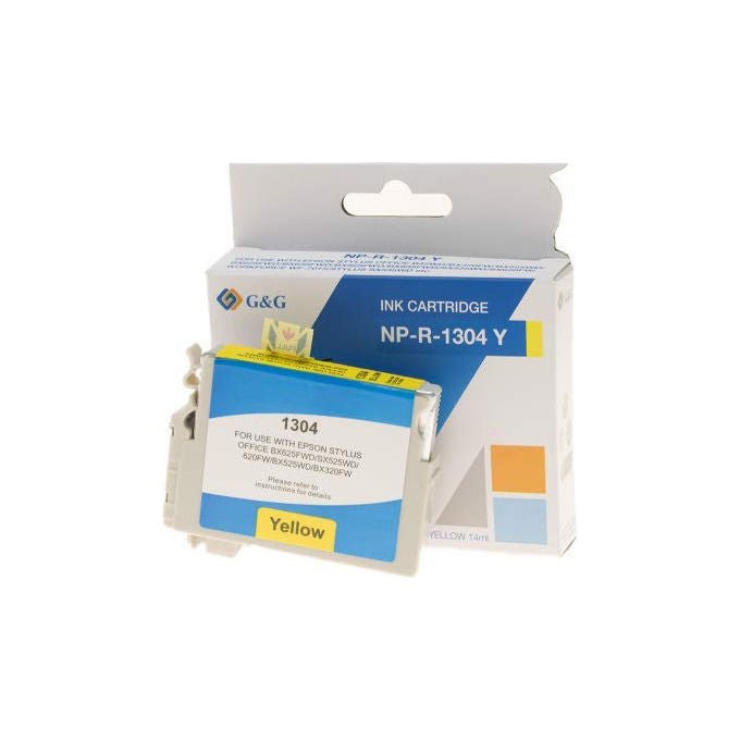 GandG, Cartuccia d'inchiostro, Compatibile con Epson T1304, Giallo