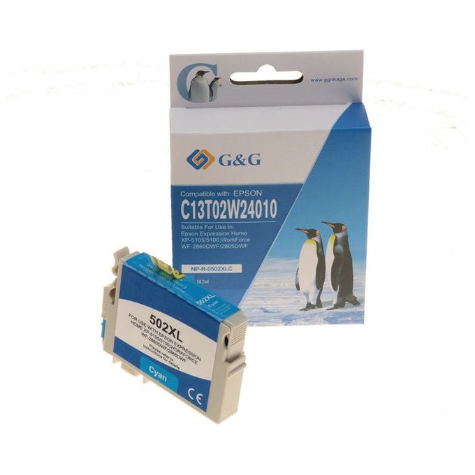 GandG 502XL, Cartuccia Inchiostro Ciano, Compatibile con Epson