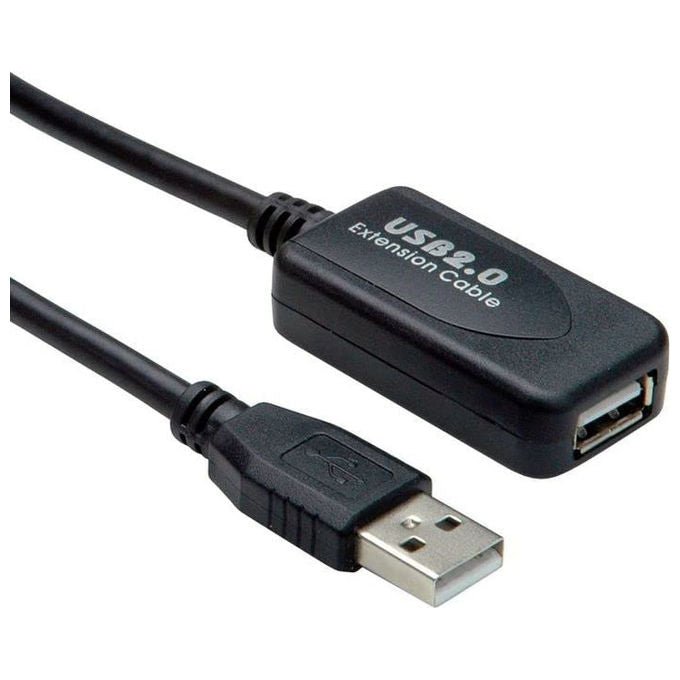 Value, Cavo USB 2.0, 5 m, Prolunga Attiva M-H, Nero